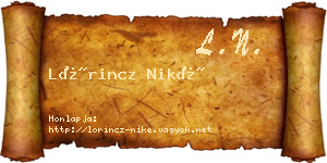 Lőrincz Niké névjegykártya